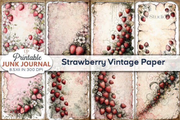 Download Strawberry Vintage Paper Junk Journal - Vintage Collection