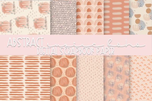 Download Abstract Rustic Boho Digital Paper - Rustic Collection