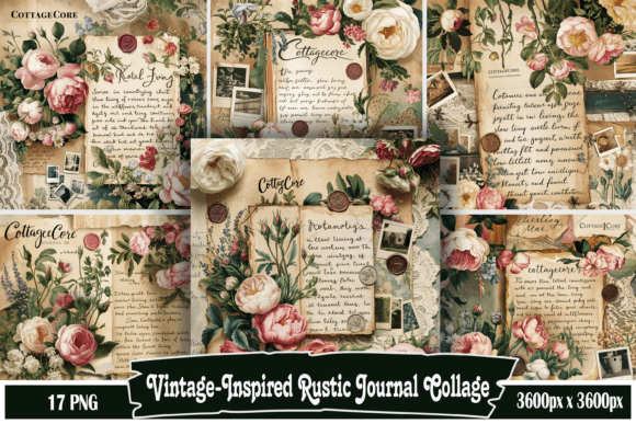 Download Vintage-Inspired Rustic Journal Collage - Vintage Collection