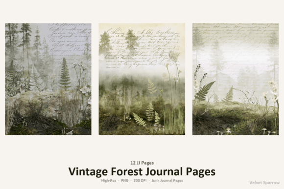 Download Vintage Forest Journal Pages - Vintage Collection