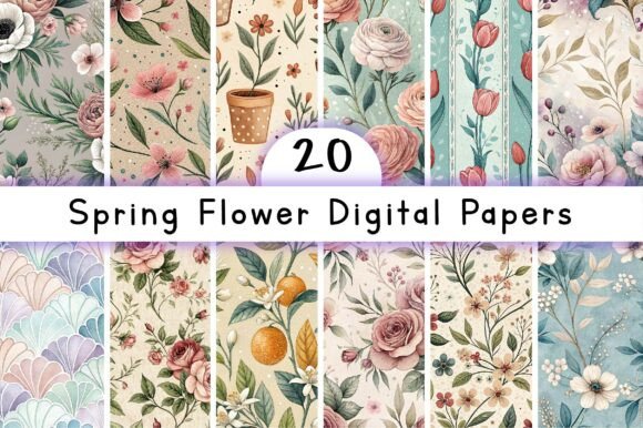Download Spring Flower Digital Papers - Premium Resources