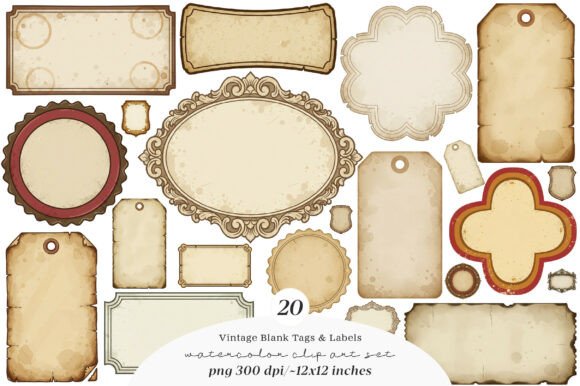 Download Vintage Blank Tags &amp; Labels, Printable - Vintage Collection