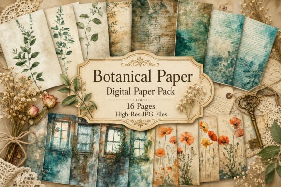 Download Vintage Junk Journal Paper Pack - Vintage Collection