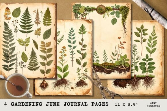 Download Vintage Garden Journal Pages - Vintage Collection