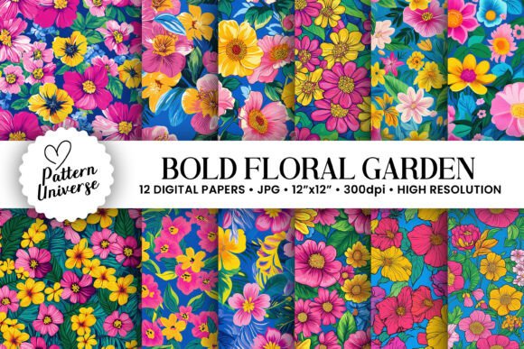 Download Bold Spring Flowers Digital Papers - Premium Resources
