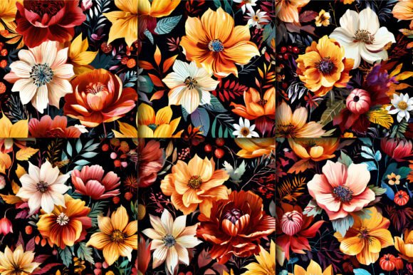 Download Autumn Bouquet Flowers Digital Papers - Digital papers Collection