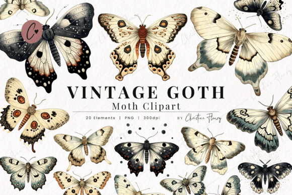 Download Vintage Goth Moth Clipart - Vintage Collection