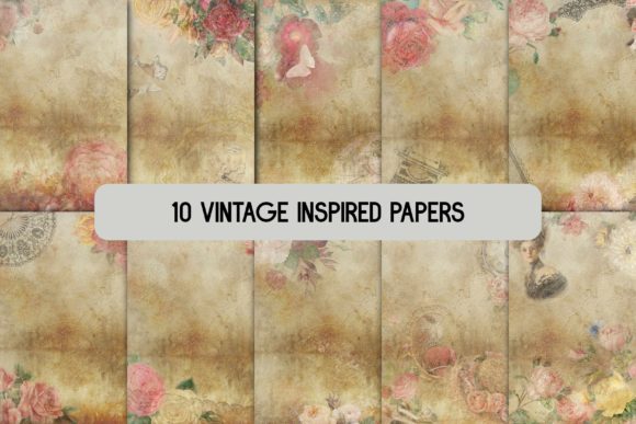 Download 10 Vintage Inspired Digital Papers - Vintage Collection