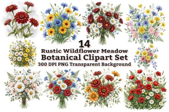Download Rustic Wildflower Botanical Clipart - Rustic Collection