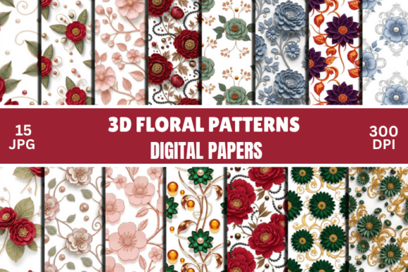 Download Luxury 3D Soft Floral Digital Pattern - Premium Resources